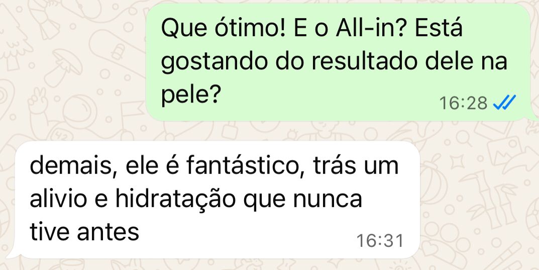 Print de depoimento real de cliente Piderme 7