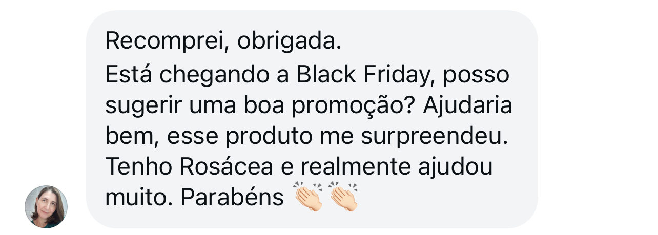 Print de depoimento real de cliente Piderme 10